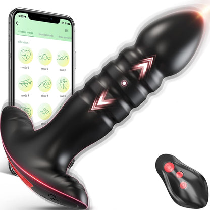 Anal Plug Vibrator with App Control Sex Toy for Men Women - Prostate Massager with 7 Thrusting & Vibrating Modes Adult Anal Vibrator Butt Stimulator Plug for Male Female (Black) - My StoreAnal Plug Vibrator with App Control Sex Toy for Men Women - Prostate Massager with 7 Thrusting & Vibrating Modes Adult Anal Vibrator Butt Stimulator Plug for Male Female (Black)thai - adultMy StoreAnal Plug Vibrator with App Control Sex Toy for Men Women - Prostate Massager with 7 Thrusting & Vibrating Modes Ad