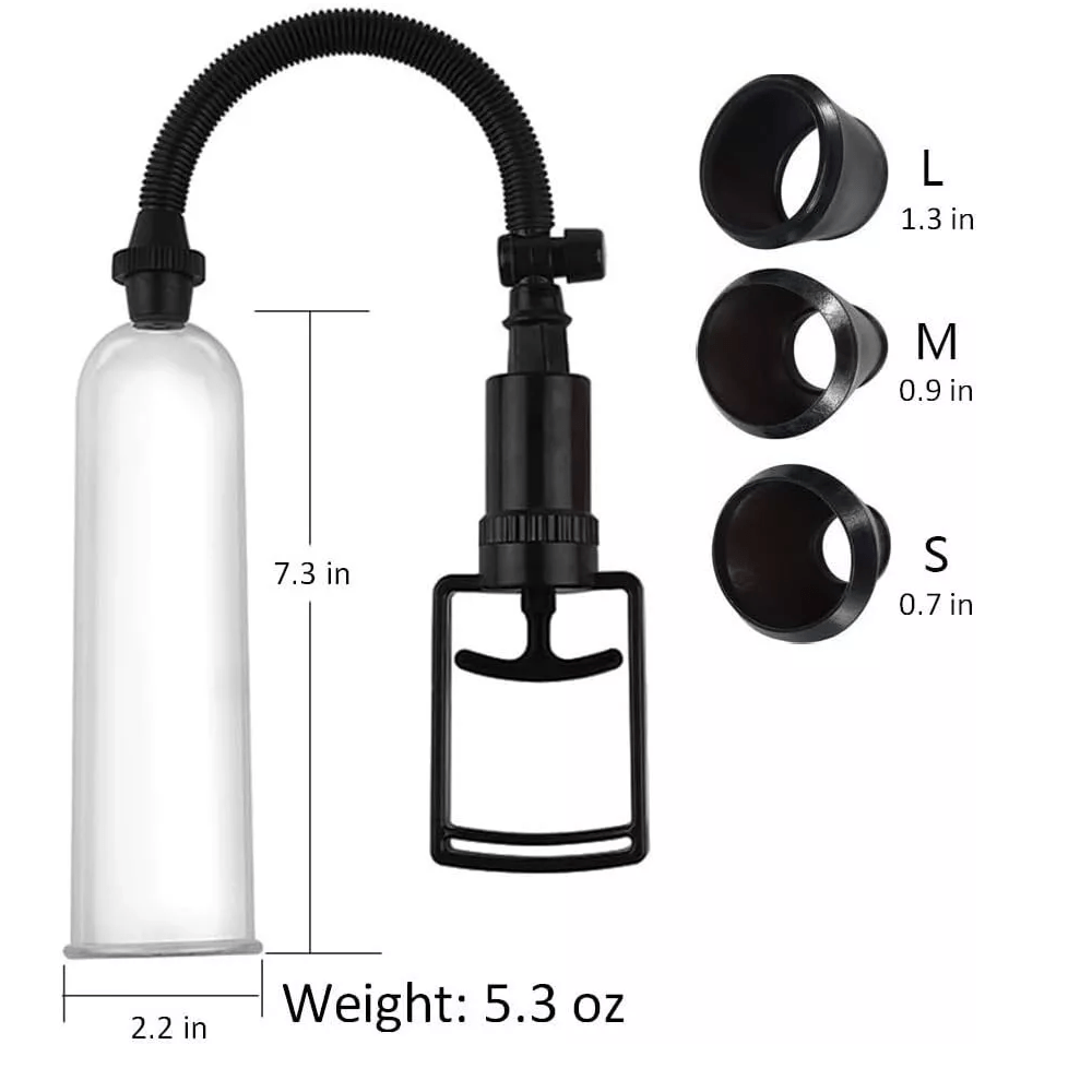 Manual Vacuum Penis Enlarger Penis Vacuum Pump - Penis Trainer Male Sex Toys for Penis Enlargement and Erection Improvement - with Penis Ring