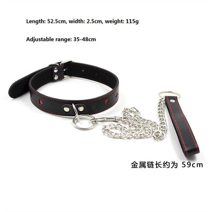 BDSM Adjustable PU Leather Chain Collar with Leash Sex Bondage Fetishs Necklace Adult Game for Woman Neck Ring Sex Toys - My StoreBDSM Adjustable PU Leather Chain Collar with Leash Sex Bondage Fetishs Necklace Adult Game for Woman Neck Ring Sex Toys33sextoysMy StoreBlackBlackBDSM Adjustable PU Leather Chain Collar with Leash Sex Bondage Fetishs Necklace Adult Game for Woman Neck Ring Sex Toys
