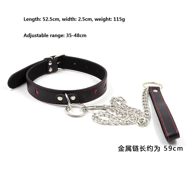 BDSM Adjustable PU Leather Chain Collar with Leash Sex Bondage Fetishs Necklace Adult Game for Woman Neck Ring Sex Toys - My StoreBDSM Adjustable PU Leather Chain Collar with Leash Sex Bondage Fetishs Necklace Adult Game for Woman Neck Ring Sex Toys33sextoysMy StoreBlackBlackBDSM Adjustable PU Leather Chain Collar with Leash Sex Bondage Fetishs Necklace Adult Game for Woman Neck Ring Sex Toys
