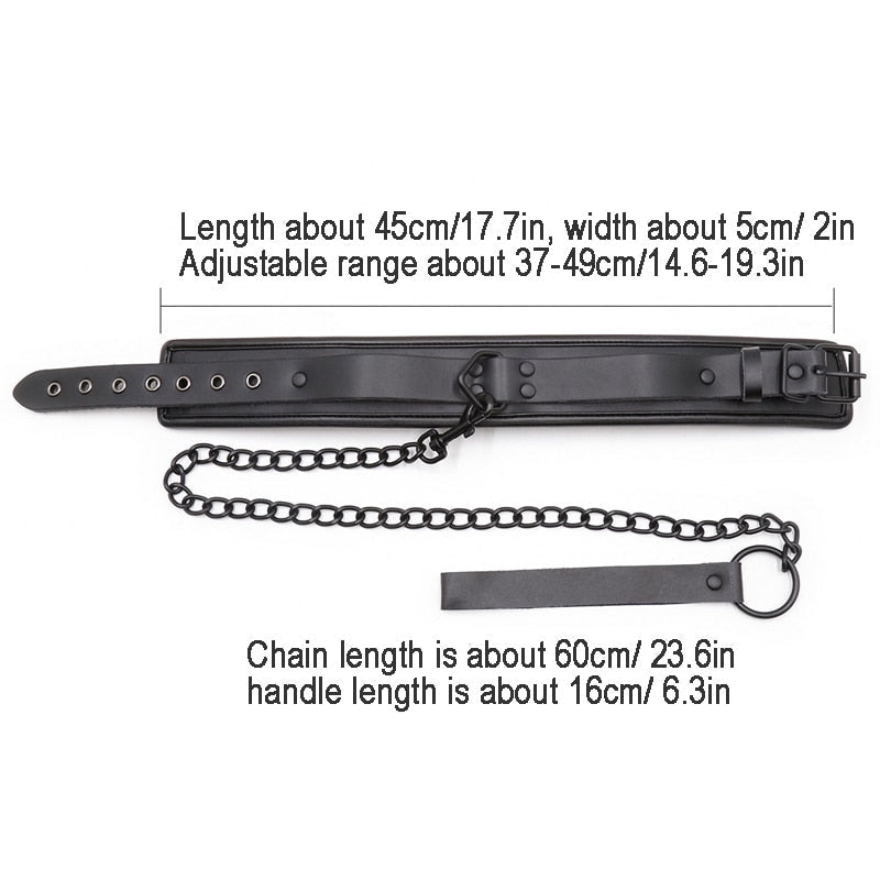 Bdsm Bondage Collar Genuine Leather and Iron Chain Link Metal Hole Slave Collars for Women Sex Toys for Couples Sex Restraints - My StoreBdsm Bondage Collar Genuine Leather and Iron Chain Link Metal Hole Slave Collars for Women Sex Toys for Couples Sex Restraints33sextoysMy StoreBlackBlackBdsm Bondage Collar Genuine Leather and Iron Chain Link Metal Hole Slave Collars for Women Sex Toys for Couples Sex Restraints