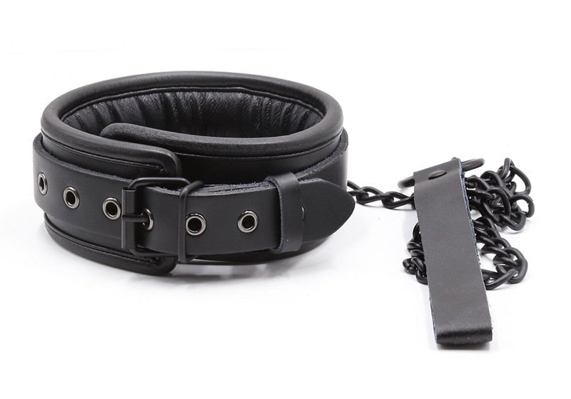 Bdsm Bondage Collar Genuine Leather and Iron Chain Link Metal Hole Slave Collars for Women Sex Toys for Couples Sex Restraints - My StoreBdsm Bondage Collar Genuine Leather and Iron Chain Link Metal Hole Slave Collars for Women Sex Toys for Couples Sex Restraints33sextoysMy StoreBlackBlackBdsm Bondage Collar Genuine Leather and Iron Chain Link Metal Hole Slave Collars for Women Sex Toys for Couples Sex Restraints