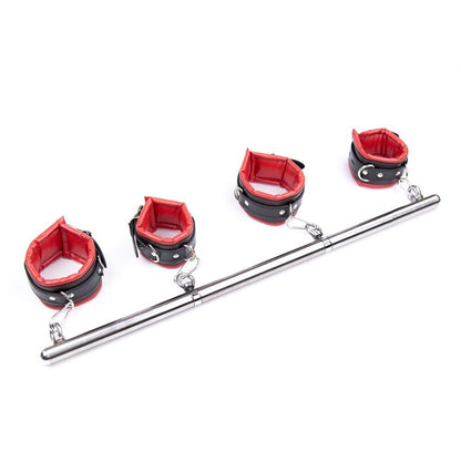Bdsm Bondage Removable Stainless Steel Spreader Bar Sex Slave Hand Cuffs Ankle Cuff Open Leg Restraint SM Cosplay Couple Sex Toy - My StoreBdsm Bondage Removable Stainless Steel Spreader Bar Sex Slave Hand Cuffs Ankle Cuff Open Leg Restraint SM Cosplay Couple Sex Toy33sextoysMy StoreRed setRed setBdsm Bondage Removable Stainless Steel Spreader Bar Sex Slave Hand Cuffs Ankle Cuff Open Leg Restraint SM Cosplay Couple Sex Toy