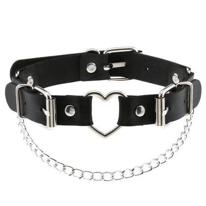 BDSM Different Style Fashion Punk Men Torques Necklace Gothic PU Leather Choker Collar Necklace Women Body Chain - My StoreBDSM Different Style Fashion Punk Men Torques Necklace Gothic PU Leather Choker Collar Necklace Women Body Chainthai - adultMy Storeblack - heart - 1BDSM Different Style Fashion Punk Men Torques Necklace Gothic PU Leather Choker Collar Necklace Women Body Chain