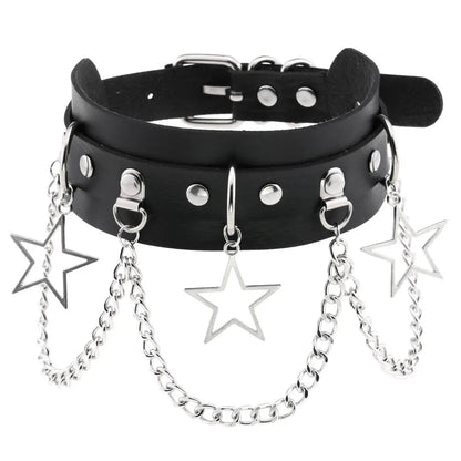 BDSM Different Style Fashion Punk Men Torques Necklace Gothic PU Leather Choker Collar Necklace Women Body Chain - My StoreBDSM Different Style Fashion Punk Men Torques Necklace Gothic PU Leather Choker Collar Necklace Women Body Chainthai - adultMy Storeblack - starBDSM Different Style Fashion Punk Men Torques Necklace Gothic PU Leather Choker Collar Necklace Women Body Chain