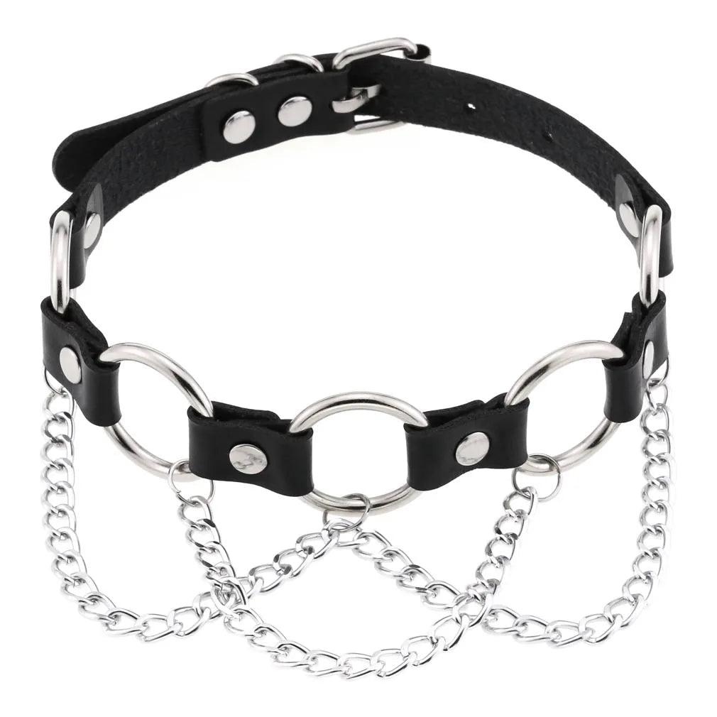 BDSM Different Style Fashion Punk Men Torques Necklace Gothic PU Leather Choker Collar Necklace Women Body Chain - My StoreBDSM Different Style Fashion Punk Men Torques Necklace Gothic PU Leather Choker Collar Necklace Women Body Chainthai - adultMy Storeblack - circelBDSM Different Style Fashion Punk Men Torques Necklace Gothic PU Leather Choker Collar Necklace Women Body Chain