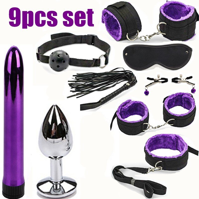 BDSM Erotic Toy Set Sexy Toys Adult Games Sex Bondage Restraint.Handcuffs Nipple Clamp Whip Collar Sex Toys for Couples - My StoreBDSM Erotic Toy Set Sexy Toys Adult Games Sex Bondage Restraint.Handcuffs Nipple Clamp Whip Collar Sex Toys for Couples33sextoysMy Store9pcs9pcsBDSM Erotic Toy Set Sexy Toys Adult Games Sex Bondage Restraint.Handcuffs Nipple Clamp Whip Collar Sex Toys for Couples
