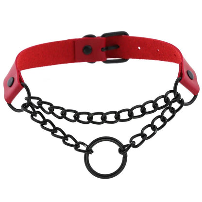 BDSM Punk Black Metal Tassel Red Choker Necklace Sexy Spiked Neck Strap Clavicle Collar Men Necklaces Halloween Women - My StoreBDSM Punk Black Metal Tassel Red Choker Necklace Sexy Spiked Neck Strap Clavicle Collar Men Necklaces Halloween Womenthai - adultMy StoreP114 redBDSM Punk Black Metal Tassel Red Choker Necklace Sexy Spiked Neck Strap Clavicle Collar Men Necklaces Halloween Women