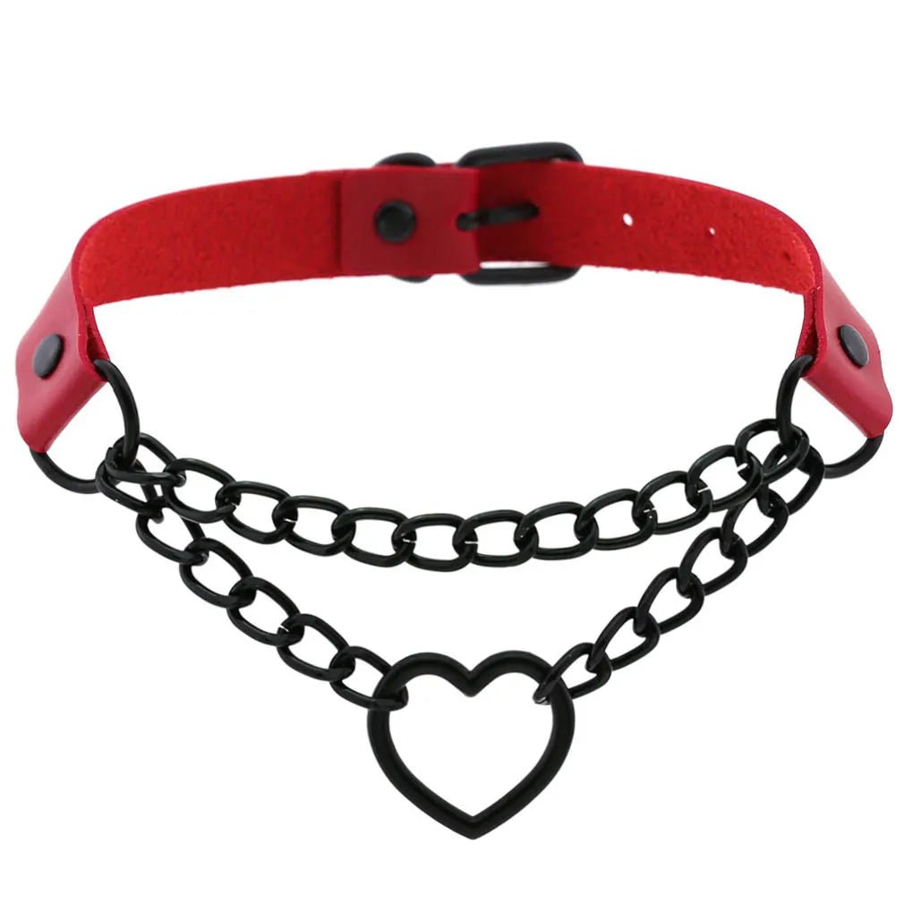 BDSM Punk Black Metal Tassel Red Choker Necklace Sexy Spiked Neck Strap Clavicle Collar Men Necklaces Halloween Women - My StoreBDSM Punk Black Metal Tassel Red Choker Necklace Sexy Spiked Neck Strap Clavicle Collar Men Necklaces Halloween Womenthai - adultMy StoreP043 redBDSM Punk Black Metal Tassel Red Choker Necklace Sexy Spiked Neck Strap Clavicle Collar Men Necklaces Halloween Women