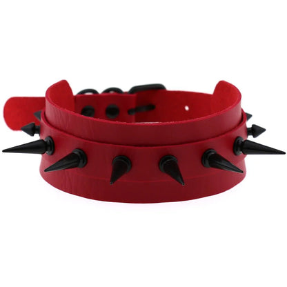 BDSM Punk Black Metal Tassel Red Choker Necklace Sexy Spiked Neck Strap Clavicle Collar Men Necklaces Halloween Women - My StoreBDSM Punk Black Metal Tassel Red Choker Necklace Sexy Spiked Neck Strap Clavicle Collar Men Necklaces Halloween Womenthai - adultMy StoreP043 redBDSM Punk Black Metal Tassel Red Choker Necklace Sexy Spiked Neck Strap Clavicle Collar Men Necklaces Halloween Women