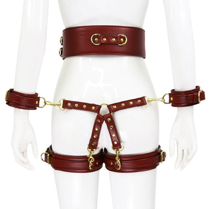 BDSM Sex Toy PU Leather Bondage Set Include Handcuffs.Belt. Legcuffs. Center Connection. Adult Toys Sex Bondage Toys for Women - My StoreBDSM Sex Toy PU Leather Bondage Set Include Handcuffs.Belt. Legcuffs. Center Connection. Adult Toys Sex Bondage Toys for Women33sextoysMy StoreWine redWine redBDSM Sex Toy PU Leather Bondage Set Include Handcuffs.Belt. Legcuffs. Center Connection. Adult Toys Sex Bondage Toys for Women