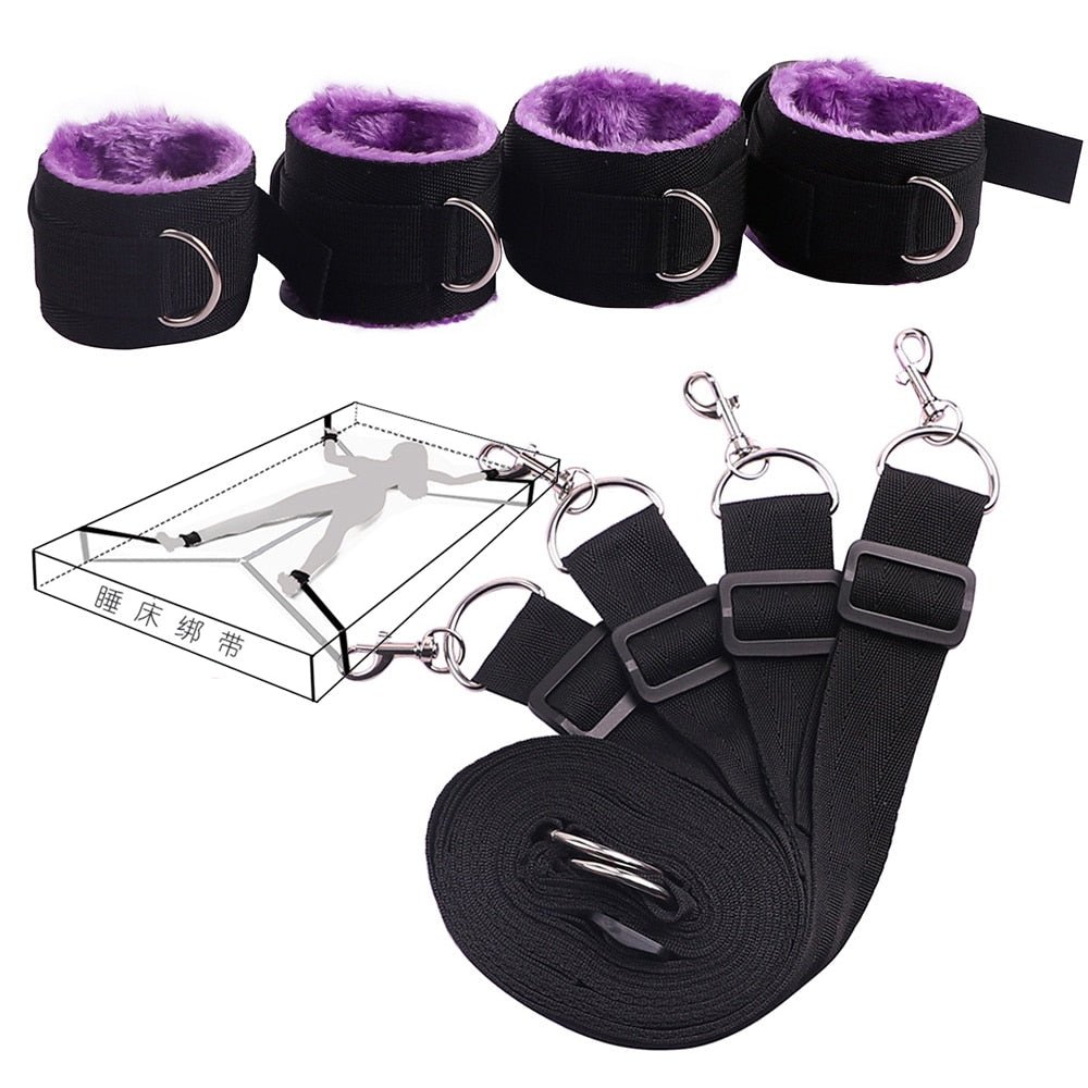 Bed Jam Sex Restraint Kit Adjustable Belt Nylon Handcuffs Ankle Cuffs Under Bed BDSM Bondage Erotic Toys Fixation Adult Game - My StoreBed Jam Sex Restraint Kit Adjustable Belt Nylon Handcuffs Ankle Cuffs Under Bed BDSM Bondage Erotic Toys Fixation Adult Game33sextoysMy Store250g Black250g BlackBed Jam Sex Restraint Kit Adjustable Belt Nylon Handcuffs Ankle Cuffs Under Bed BDSM Bondage Erotic Toys Fixation Adult Game