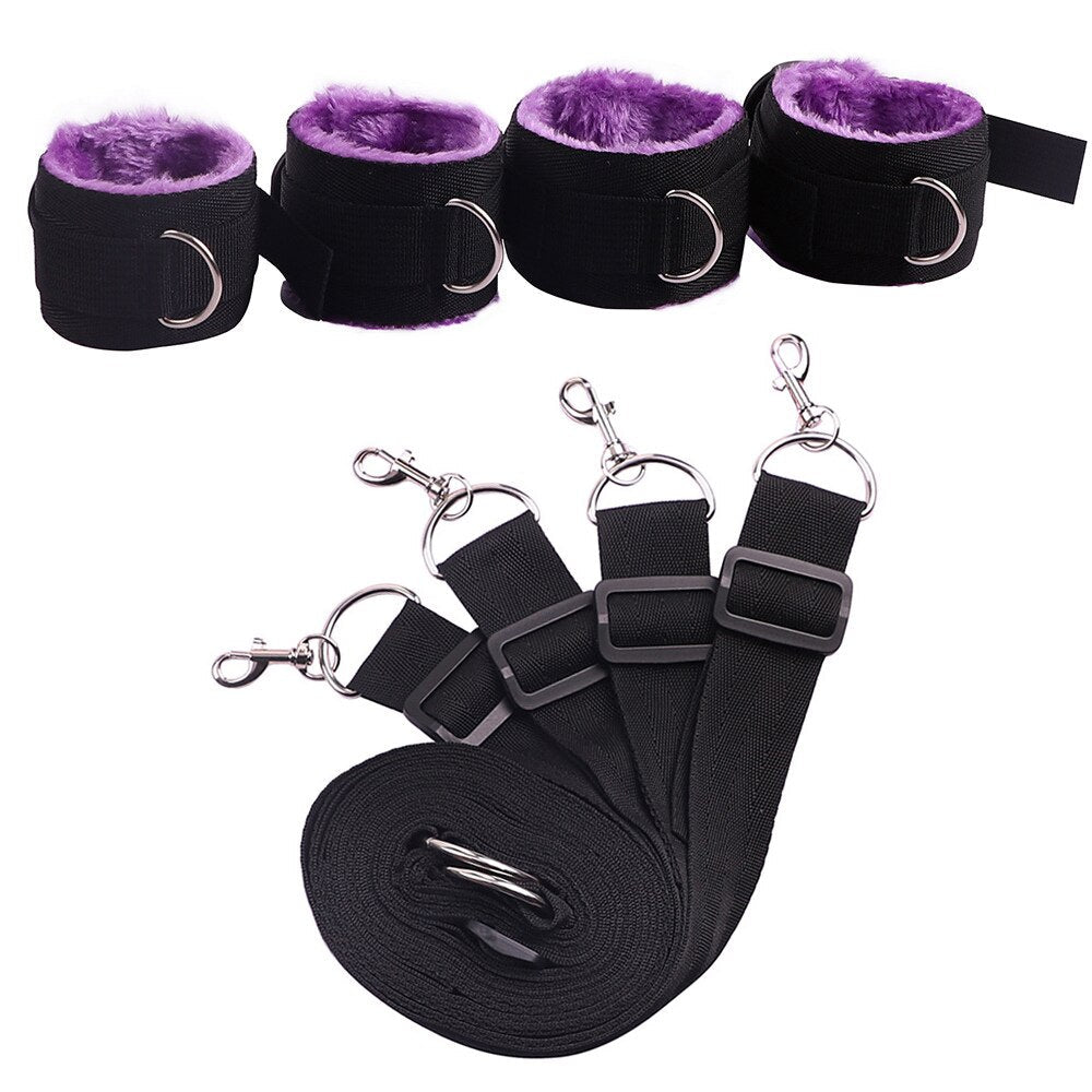 Bed Jam Sex Restraint Kit Adjustable Belt Nylon Handcuffs Ankle Cuffs Under Bed BDSM Bondage Erotic Toys Fixation Adult Game - My StoreBed Jam Sex Restraint Kit Adjustable Belt Nylon Handcuffs Ankle Cuffs Under Bed BDSM Bondage Erotic Toys Fixation Adult Game33sextoysMy Store408g Purple408g PurpleBed Jam Sex Restraint Kit Adjustable Belt Nylon Handcuffs Ankle Cuffs Under Bed BDSM Bondage Erotic Toys Fixation Adult Game