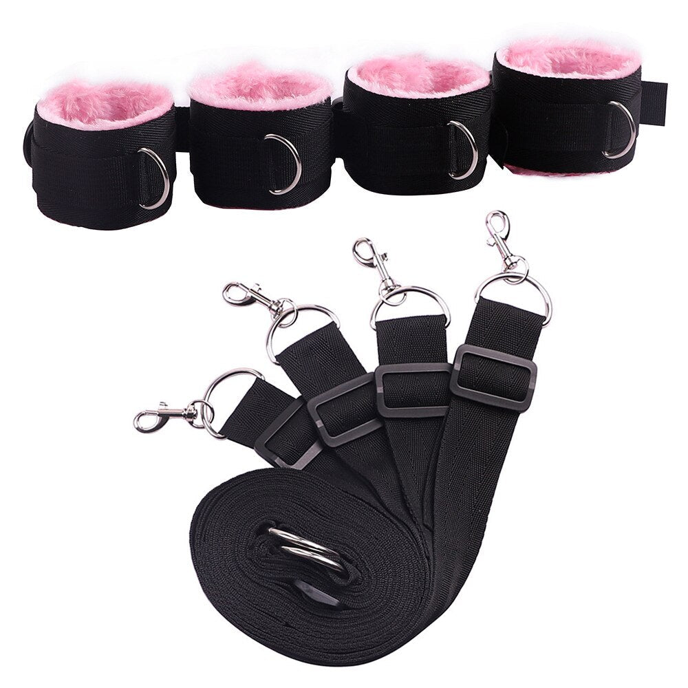 Bed Jam Sex Restraint Kit Adjustable Belt Nylon Handcuffs Ankle Cuffs Under Bed BDSM Bondage Erotic Toys Fixation Adult Game - My StoreBed Jam Sex Restraint Kit Adjustable Belt Nylon Handcuffs Ankle Cuffs Under Bed BDSM Bondage Erotic Toys Fixation Adult Game33sextoysMy Store250g Black250g BlackBed Jam Sex Restraint Kit Adjustable Belt Nylon Handcuffs Ankle Cuffs Under Bed BDSM Bondage Erotic Toys Fixation Adult Game