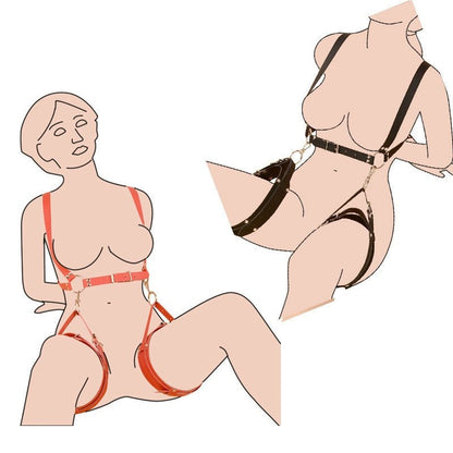 BSDM Bondage Rope Leather Harness Toys for Women Adult Game Outfit Bra and Leg Suspenders Straps Garter Belt Sex Accessories - My StoreBSDM Bondage Rope Leather Harness Toys for Women Adult Game Outfit Bra and Leg Suspenders Straps Garter Belt Sex Accessories33sextoysMy StoreRedRedBSDM Bondage Rope Leather Harness Toys for Women Adult Game Outfit Bra and Leg Suspenders Straps Garter Belt Sex Accessories
