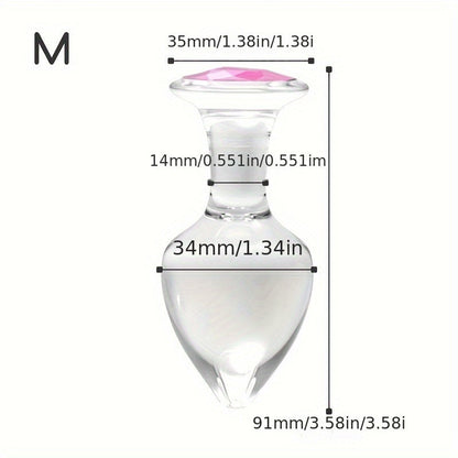 Crystal anal plug anal beads masturbation crystal diamond massage stick glass dildo anal plug sex toy