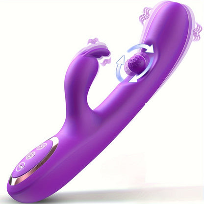G Spot Vibrator Sex Toys-3 In 1 Adult Sex Toys With 10 Rubbing & 7 Vibrating & 7 Massaging. Clitoral Stimulator Dildo Rabbit Vibrators Women Sex Toy For Female And Couples Pleasure. Violet