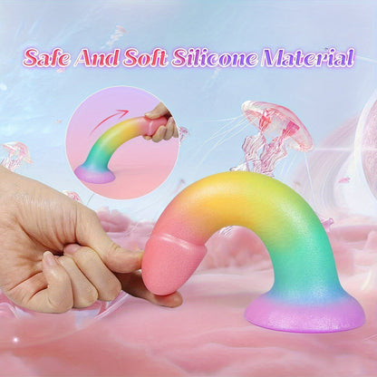 Liquid Silicone Soft Dildo. 7 Strap On G Spot Anal Suction Cup Dildos for Women Pleasure. Pink Purple Fantasy Thin Women Adult Sex Toys Dildos for Beginner. Jelly Smooth Penis Female Sex Toy