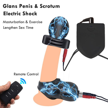 Electric Shock Glans Trainer SM Male Masturbator Scrotum Bondage Massage Chasity Cage Wireless Remote Control Sex Toys BDSM - My StoreElectric Shock Glans Trainer SM Male Masturbator Scrotum Bondage Massage Chasity Cage Wireless Remote Control Sex Toys BDSM33sextoysMy StoreAAElectric Shock Glans Trainer SM Male Masturbator Scrotum Bondage Massage Chasity Cage Wireless Remote Control Sex Toys BDSM