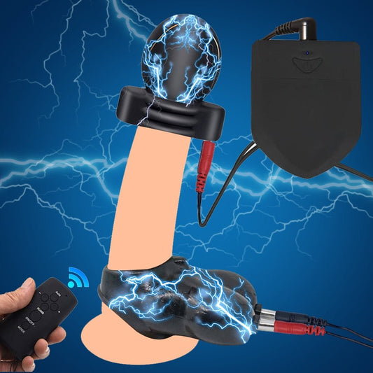 Electric Shock Glans Trainer SM Male Masturbator Scrotum Bondage Massage Chasity Cage Wireless Remote Control Sex Toys BDSM - My StoreElectric Shock Glans Trainer SM Male Masturbator Scrotum Bondage Massage Chasity Cage Wireless Remote Control Sex Toys BDSM33sextoysMy StoreAAElectric Shock Glans Trainer SM Male Masturbator Scrotum Bondage Massage Chasity Cage Wireless Remote Control Sex Toys BDSM