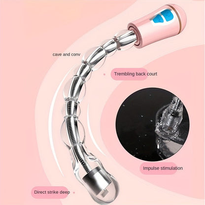 Vibrating Anal Plug 12 Speed Rechargeable Bendable Vibrating Anal Beads Arbitrarily Curved Anal Play Sex Toys