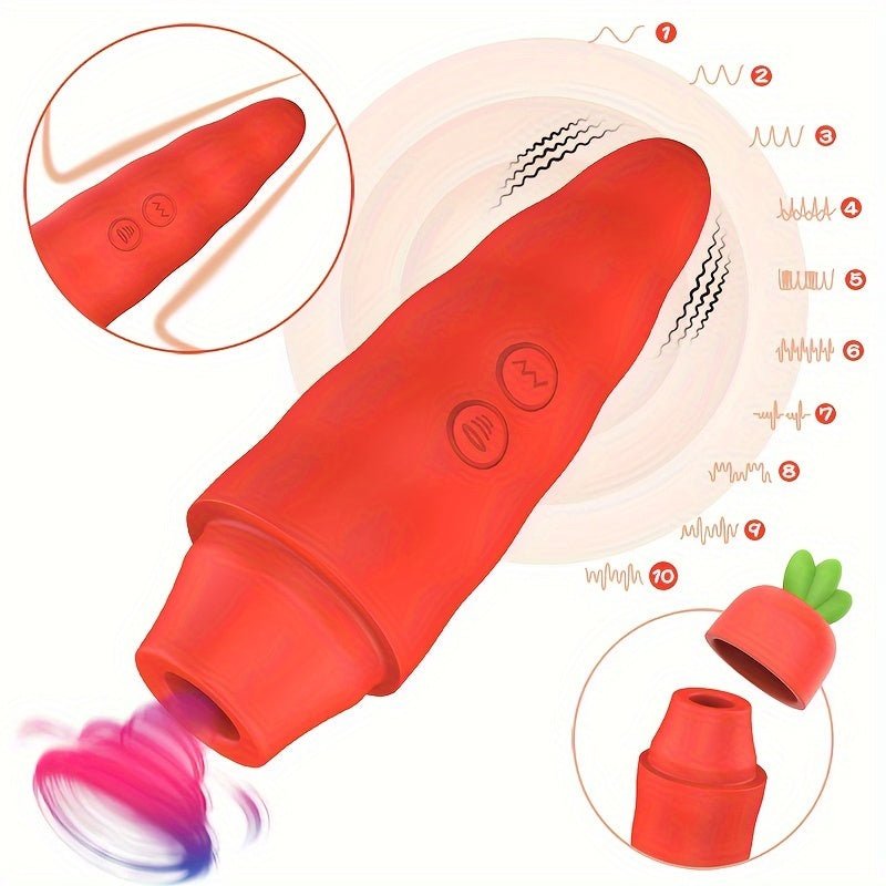 Fairykiss Carrot - Shaped Female Vibrator With 10 Vibration & Sucking Modes. Rechargeable Lithium Battery. Waterproof Silicone Clitoris And G - Spot Stimulator With Suction Cup For Hands - Free Play - My StoreFairykiss Carrot - Shaped Female Vibrator With 10 Vibration & Sucking Modes. Rechargeable Lithium Battery. Waterproof Silicone Clitoris And G - Spot Stimulator With Suction Cup For Hands - Free Playthai - adultMy StoreSiliconeFairykiss Carrot - Shaped Female Vibrator With 10 Vibration & Suc