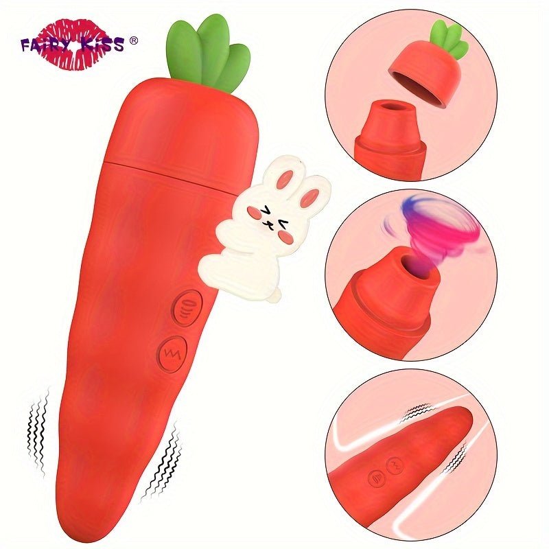 Fairykiss Carrot - Shaped Female Vibrator With 10 Vibration & Sucking Modes. Rechargeable Lithium Battery. Waterproof Silicone Clitoris And G - Spot Stimulator With Suction Cup For Hands - Free Play - My StoreFairykiss Carrot - Shaped Female Vibrator With 10 Vibration & Sucking Modes. Rechargeable Lithium Battery. Waterproof Silicone Clitoris And G - Spot Stimulator With Suction Cup For Hands - Free Playthai - adultMy StoreSiliconeFairykiss Carrot - Shaped Female Vibrator With 10 Vibration & Suc