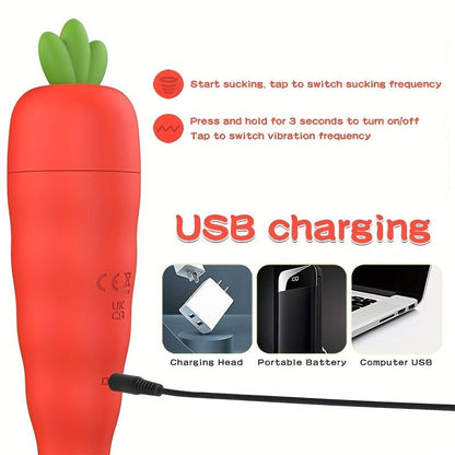 Fairykiss Carrot - Shaped Female Vibrator With 10 Vibration & Sucking Modes. Rechargeable Lithium Battery. Waterproof Silicone Clitoris And G - Spot Stimulator With Suction Cup For Hands - Free Play - My StoreFairykiss Carrot - Shaped Female Vibrator With 10 Vibration & Sucking Modes. Rechargeable Lithium Battery. Waterproof Silicone Clitoris And G - Spot Stimulator With Suction Cup For Hands - Free Playthai - adultMy StoreSiliconeFairykiss Carrot - Shaped Female Vibrator With 10 Vibration & Suc
