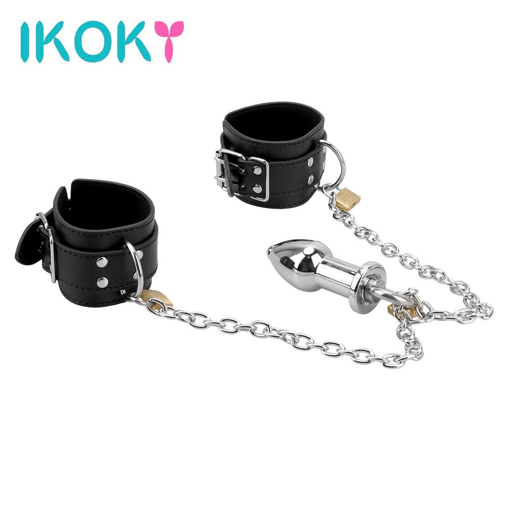 IKOKY Handcuff Bondage Kit Sex Toys for Women Leather Wrist Cuff Sex Restraints with Anal Plug Anal Plug Erotic Enema - My StoreIKOKY Handcuff Bondage Kit Sex Toys for Women Leather Wrist Cuff Sex Restraints with Anal Plug Anal Plug Erotic Enema33sextoysMy StoreIKOKY Handcuff Bondage Kit Sex Toys for Women Leather Wrist Cuff Sex Restraints with Anal Plug Anal Plug Erotic Enema