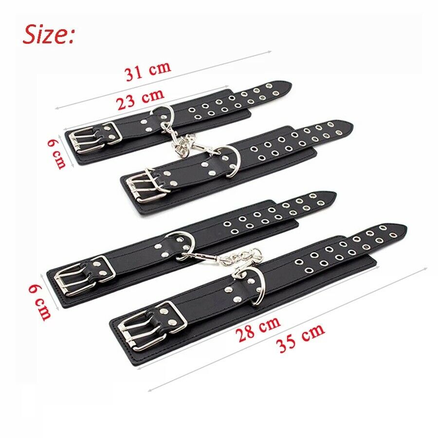Male Female Black PU Leather Neck Collar Handcuffs Ankle Cuffs Wrist Chain Slave Bondage BDSM Fetish Restraints Kit Sex Toys - My StoreMale Female Black PU Leather Neck Collar Handcuffs Ankle Cuffs Wrist Chain Slave Bondage BDSM Fetish Restraints Kit Sex Toys33sextoysMy StoreHandcuffsHandcuffsMale Female Black PU Leather Neck Collar Handcuffs Ankle Cuffs Wrist Chain Slave Bondage BDSM Fetish Restraints Kit Sex Toys