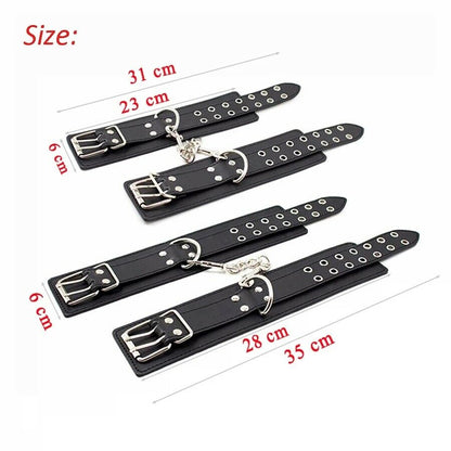 Male Female Black PU Leather Neck Collar Handcuffs Ankle Cuffs Wrist Chain Slave Bondage BDSM Fetish Restraints Kit Sex Toys - My StoreMale Female Black PU Leather Neck Collar Handcuffs Ankle Cuffs Wrist Chain Slave Bondage BDSM Fetish Restraints Kit Sex Toys33sextoysMy StoreHandcuffsHandcuffsMale Female Black PU Leather Neck Collar Handcuffs Ankle Cuffs Wrist Chain Slave Bondage BDSM Fetish Restraints Kit Sex Toys