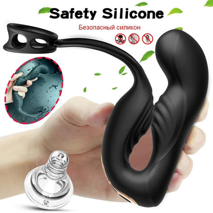 Male Prostate Massage Vibrator Double Ring Anal Plug Vibrator Silicone Delay Ejaculation Male Masturbator Adult Sex Toys for Men - My StoreMale Prostate Massage Vibrator Double Ring Anal Plug Vibrator Silicone Delay Ejaculation Male Masturbator Adult Sex Toys for Menthai - adultMy StoreWine redMale Prostate Massage Vibrator Double Ring Anal Plug Vibrator Silicone Delay Ejaculation Male Masturbator Adult Sex Toys for Men