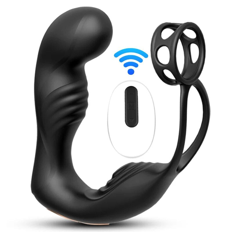 Male Prostate Massage Vibrator Double Ring Anal Plug Vibrator Silicone Delay Ejaculation Male Masturbator Adult Sex Toys for Men - My StoreMale Prostate Massage Vibrator Double Ring Anal Plug Vibrator Silicone Delay Ejaculation Male Masturbator Adult Sex Toys for Menthai - adultMy StoreWine redMale Prostate Massage Vibrator Double Ring Anal Plug Vibrator Silicone Delay Ejaculation Male Masturbator Adult Sex Toys for Men