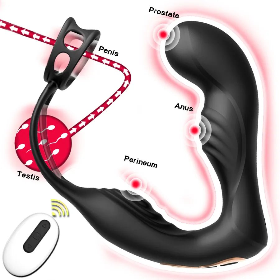 Male Prostate Massage Vibrator Double Ring Anal Plug Vibrator Silicone Delay Ejaculation Male Masturbator Adult Sex Toys for Men - My StoreMale Prostate Massage Vibrator Double Ring Anal Plug Vibrator Silicone Delay Ejaculation Male Masturbator Adult Sex Toys for Menthai - adultMy StoreWine redMale Prostate Massage Vibrator Double Ring Anal Plug Vibrator Silicone Delay Ejaculation Male Masturbator Adult Sex Toys for Men
