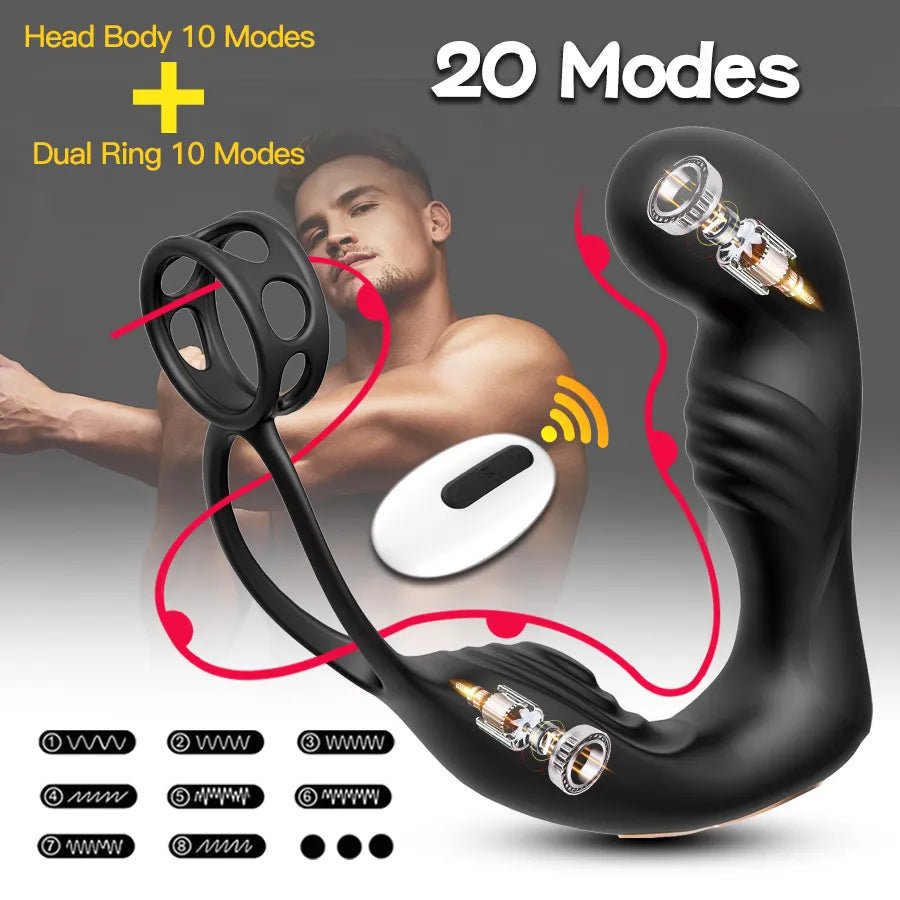 Male Prostate Massage Vibrator Double Ring Anal Plug Vibrator Silicone Delay Ejaculation Male Masturbator Adult Sex Toys for Men - My StoreMale Prostate Massage Vibrator Double Ring Anal Plug Vibrator Silicone Delay Ejaculation Male Masturbator Adult Sex Toys for Menthai - adultMy StoreWine redMale Prostate Massage Vibrator Double Ring Anal Plug Vibrator Silicone Delay Ejaculation Male Masturbator Adult Sex Toys for Men