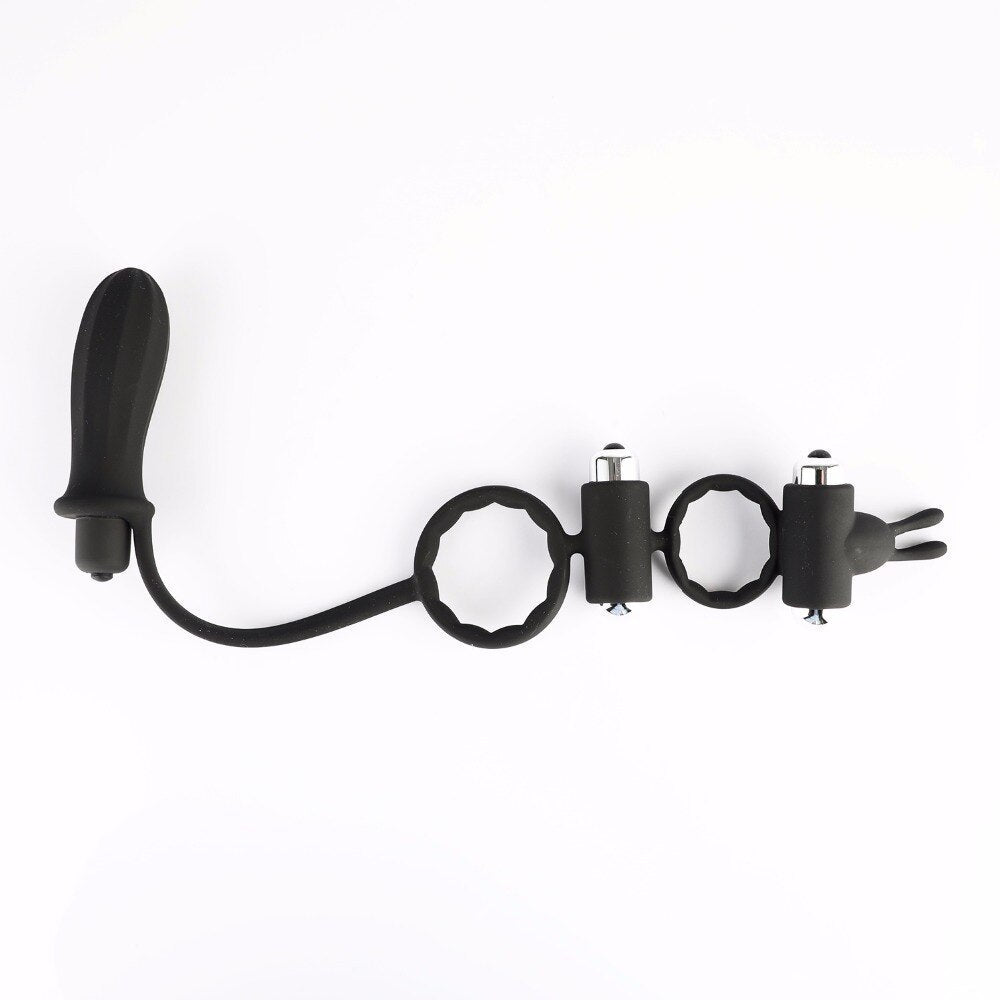 Male Prostate Massager Anal Plug with Vibrating Cock Penis Ring Scrotum Ring Vibrator Sex Toys for Men Butt Plug Sex Product A3 - My StoreMale Prostate Massager Anal Plug with Vibrating Cock Penis Ring Scrotum Ring Vibrator Sex Toys for Men Butt Plug Sex Product A333sextoysMy StoreMale Prostate Massager Anal Plug with Vibrating Cock Penis Ring Scrotum Ring Vibrator Sex Toys for Men Butt Plug Sex Product A3