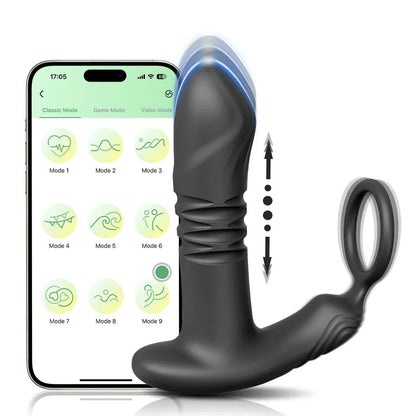 Male Thrusting Prostate Massager Butt Plug for Men APP Control Telescopic Anal Plug Prostate Vibrator for Gay Sex Toy for Men - My StoreMale Thrusting Prostate Massager Butt Plug for Men APP Control Telescopic Anal Plug Prostate Vibrator for Gay Sex Toy for Menthai - adultMy StoreAP70 - APP - BKMale Thrusting Prostate Massager Butt Plug for Men APP Control Telescopic Anal Plug Prostate Vibrator for Gay Sex Toy for Men
