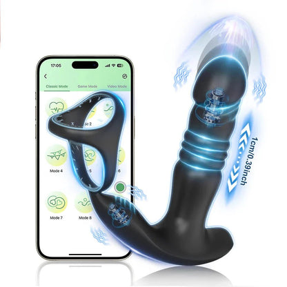 Male Thrusting Prostate Massager Butt Plug for Men APP Control Telescopic Anal Plug Prostate Vibrator for Gay Sex Toy for Men - My StoreMale Thrusting Prostate Massager Butt Plug for Men APP Control Telescopic Anal Plug Prostate Vibrator for Gay Sex Toy for Menthai - adultMy StoreAP83 - APP - BKMale Thrusting Prostate Massager Butt Plug for Men APP Control Telescopic Anal Plug Prostate Vibrator for Gay Sex Toy for Men
