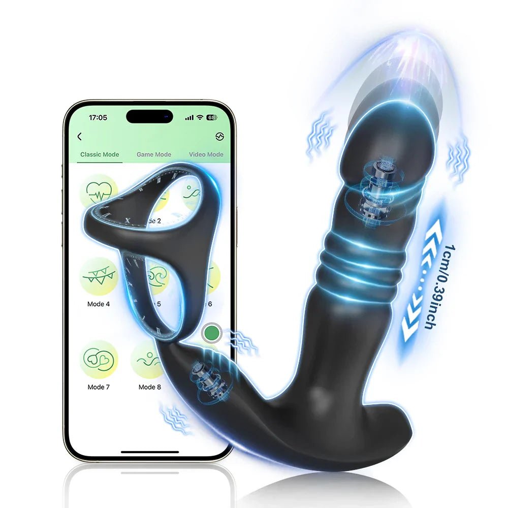 Male Thrusting Prostate Massager Butt Plug for Men APP Control Telescopic Anal Plug Prostate Vibrator for Gay Sex Toy for Men - My StoreMale Thrusting Prostate Massager Butt Plug for Men APP Control Telescopic Anal Plug Prostate Vibrator for Gay Sex Toy for Menthai - adultMy StoreAP83 - APP - BKMale Thrusting Prostate Massager Butt Plug for Men APP Control Telescopic Anal Plug Prostate Vibrator for Gay Sex Toy for Men