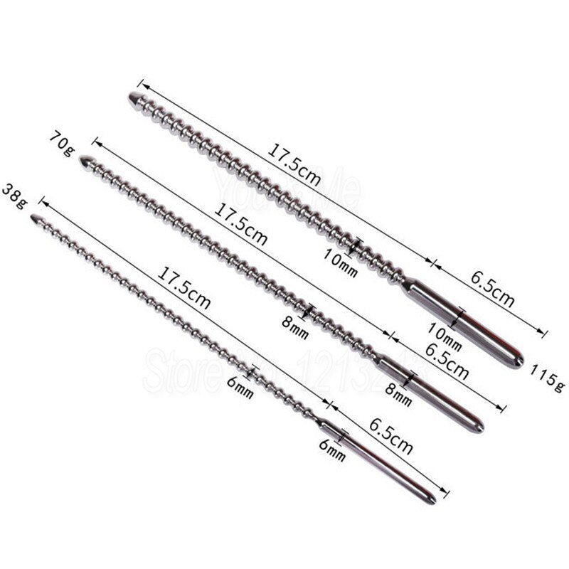 NEW Beaded Urethral Dilator Penis Plug Insert Sounding Rods Stainless Steel Stretching Catheters Male Chastity Sex Toys for Men - My StoreNEW Beaded Urethral Dilator Penis Plug Insert Sounding Rods Stainless Steel Stretching Catheters Male Chastity Sex Toys for Men33sextoysMy StoreSilver-6mmSilver6mmNEW Beaded Urethral Dilator Penis Plug Insert Sounding Rods Stainless Steel Stretching Catheters Male Chastity Sex Toys for Men