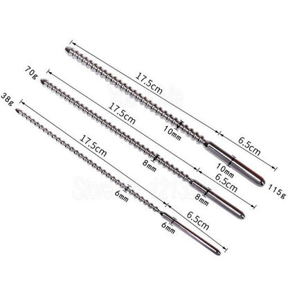 NEW Beaded Urethral Dilator Penis Plug Insert Sounding Rods Stainless Steel Stretching Catheters Male Chastity Sex Toys for Men - My StoreNEW Beaded Urethral Dilator Penis Plug Insert Sounding Rods Stainless Steel Stretching Catheters Male Chastity Sex Toys for Men33sextoysMy StoreSilver-6mmSilver6mmNEW Beaded Urethral Dilator Penis Plug Insert Sounding Rods Stainless Steel Stretching Catheters Male Chastity Sex Toys for Men