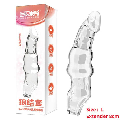 Penis Extension Sleeve Extender 5 - 8cm Reusable Condoms Soft Delay Ejaculation Penis Extender Dick Sleeve Adult Sex Toys for Men - My StorePenis Extension Sleeve Extender 5 - 8cm Reusable Condoms Soft Delay Ejaculation Penis Extender Dick Sleeve Adult Sex Toys for Menthai - adultMy StoreLPenis Extension Sleeve Extender 5 - 8cm Reusable Condoms Soft Delay Ejaculation Penis Extender Dick Sleeve Adult Sex Toys for Men