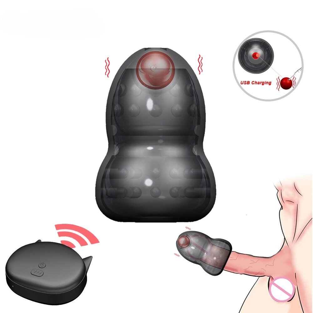 Remote Control Glans Vibrators Male Masturbation Adult Sex Toy for Men Glans Trainer Male Delay Lasting Trainer Vibrators - My StoreRemote Control Glans Vibrators Male Masturbation Adult Sex Toy for Men Glans Trainer Male Delay Lasting Trainer Vibrators33sextoysMy StoreBlackBlackRemote Control Glans Vibrators Male Masturbation Adult Sex Toy for Men Glans Trainer Male Delay Lasting Trainer Vibrators