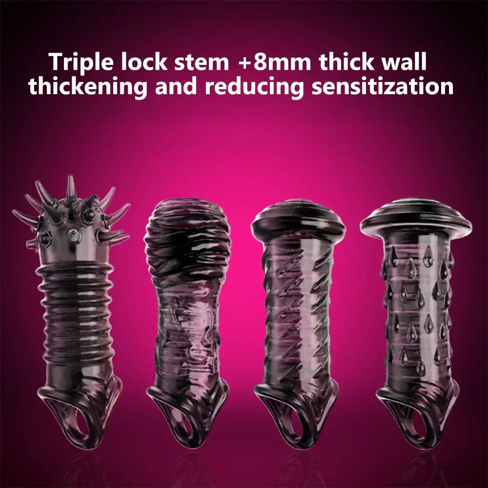 Reusable Penis Extender Cock Rings Delay Ejaculation Penis Condoms Dick Sleeve Silicone Glans Cover Enlargement Sex Toys For Men - My StoreReusable Penis Extender Cock Rings Delay Ejaculation Penis Condoms Dick Sleeve Silicone Glans Cover Enlargement Sex Toys For Menthai - adultMy Store1 Penis ringReusable Penis Extender Cock Rings Delay Ejaculation Penis Condoms Dick Sleeve Silicone Glans Cover Enlargement Sex Toys For Men