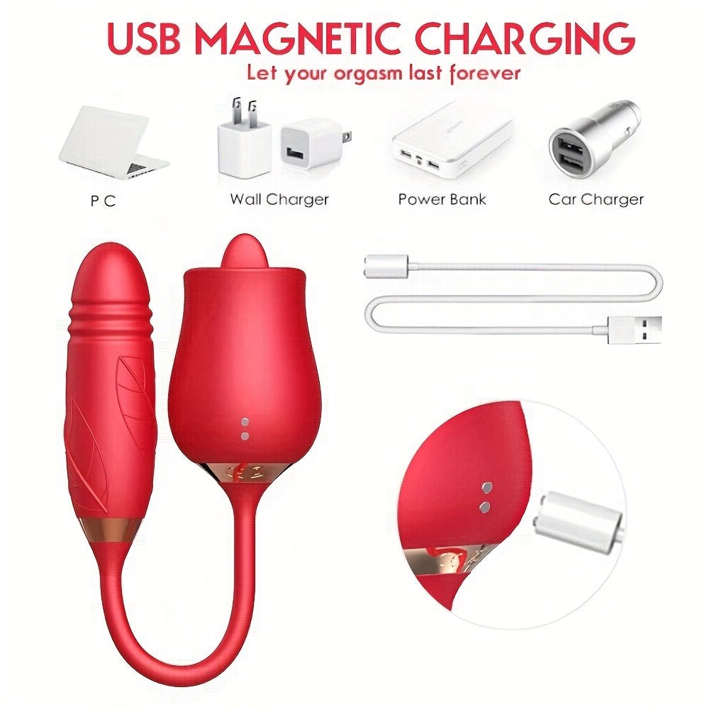 Rose Toy Vibrator For Women. 3 In 1 Clitoral Stimulator Tongue Licking Thrusting G Spot Dildo Vibrator With 10 Modes. Vaginal Anal Masturbation Massager. Rose Adult Sex Toys Games. Clit Nipple Licker For Women Man Couples - My StoreRose Toy Vibrator For Women. 3 In 1 Clitoral Stimulator Tongue Licking Thrusting G Spot Dildo Vibrator With 10 Modes. Vaginal Anal Masturbation Massager. Rose Adult Sex Toys Games. Clit Nipple Licker For Women Man Couplesthai - adultMy StoreRedSiliconeRose Toy Vibrato