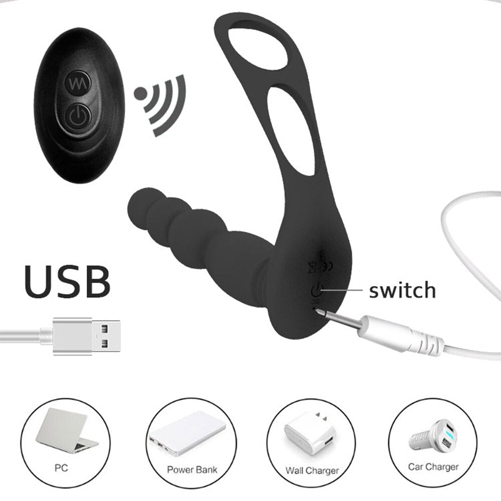 Silicone Anal Butt Plug Pull Beads with Cock Ring Prostate Massager Anal Balls Vibration Heating Erotic Anal Sex Toy for Adult - My StoreSilicone Anal Butt Plug Pull Beads with Cock Ring Prostate Massager Anal Balls Vibration Heating Erotic Anal Sex Toy for Adult33sextoysMy StoreAs shownAs shownSilicone Anal Butt Plug Pull Beads with Cock Ring Prostate Massager Anal Balls Vibration Heating Erotic Anal Sex Toy for Adult