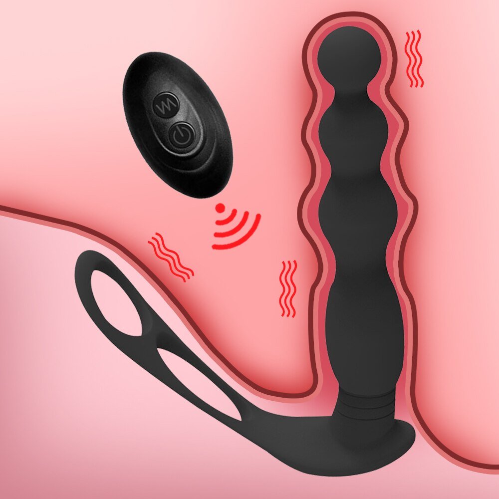 Silicone Anal Butt Plug Pull Beads with Cock Ring Prostate Massager Anal Balls Vibration Heating Erotic Anal Sex Toy for Adult - My StoreSilicone Anal Butt Plug Pull Beads with Cock Ring Prostate Massager Anal Balls Vibration Heating Erotic Anal Sex Toy for Adult33sextoysMy StoreAs shownAs shownSilicone Anal Butt Plug Pull Beads with Cock Ring Prostate Massager Anal Balls Vibration Heating Erotic Anal Sex Toy for Adult