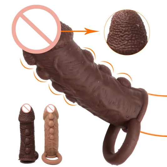 Silicone Penis Cover Reusable Condom Enlargement Extra Thick Penis Extender Cock Rings Sleeve Delay Ejaculation Sexitoys For Men - My StoreSilicone Penis Cover Reusable Condom Enlargement Extra Thick Penis Extender Cock Rings Sleeve Delay Ejaculation Sexitoys For Menthai - adultMy StoreFleshSilicone Penis Cover Reusable Condom Enlargement Extra Thick Penis Extender Cock Rings Sleeve Delay Ejaculation Sexitoys For Men