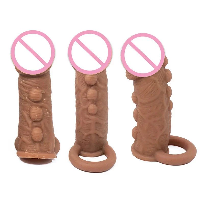 Silicone Penis Cover Reusable Condom Enlargement Extra Thick Penis Extender Cock Rings Sleeve Delay Ejaculation Sexitoys For Men - My StoreSilicone Penis Cover Reusable Condom Enlargement Extra Thick Penis Extender Cock Rings Sleeve Delay Ejaculation Sexitoys For Menthai - adultMy StoreFleshSilicone Penis Cover Reusable Condom Enlargement Extra Thick Penis Extender Cock Rings Sleeve Delay Ejaculation Sexitoys For Men