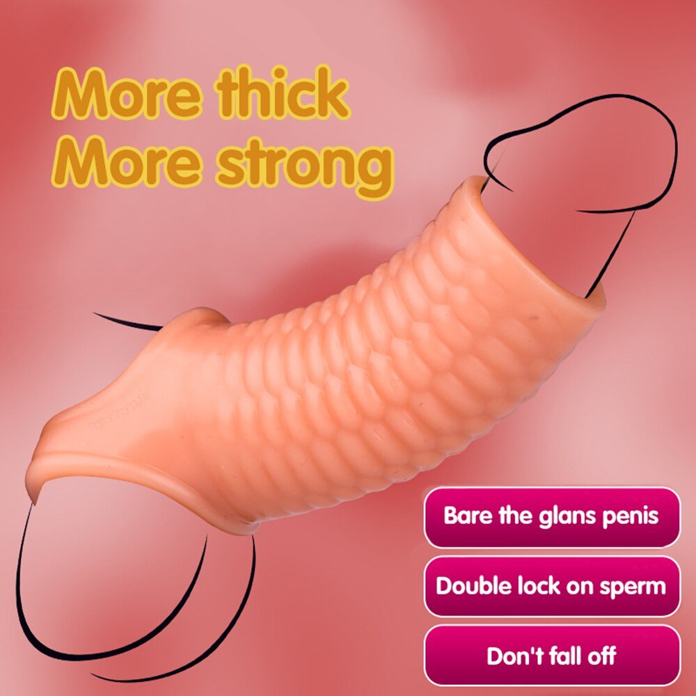 Silicone Reusable Penis Sleeve Flexible Glans Penis Enlarger Extender Delay Ejaculation Cock Ring Sleeve Adult Sex Toys for Men - My StoreSilicone Reusable Penis Sleeve Flexible Glans Penis Enlarger Extender Delay Ejaculation Cock Ring Sleeve Adult Sex Toys for Men33sextoysMy StoreAASilicone Reusable Penis Sleeve Flexible Glans Penis Enlarger Extender Delay Ejaculation Cock Ring Sleeve Adult Sex Toys for Men